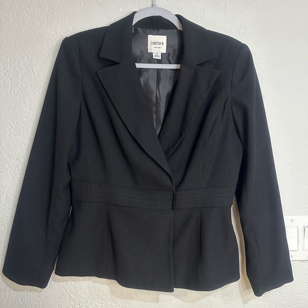 Chetta B New York Black Structured Blazer Size 8